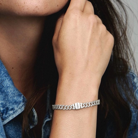 Pandora Timeless Pavé Cuban Chain Bracelet - Picture 2 of 7